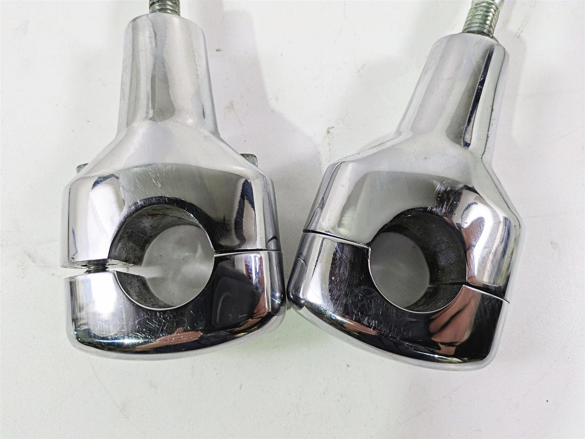 2008 Harley FXCWC Softail Rocker Oem Chrome Fat Bar 3.6" Riser Set 56916-07 {{ shop.shopifyCountryName }} - Mototech271