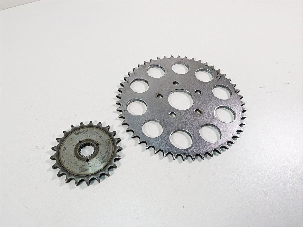 1986 Harley Sportster XLH 883 Front & Rear Drive Sprocket Set 35208-84 41470-86 {{ shop.shopifyCountryName }} - Mototech271