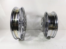 Load image into Gallery viewer, 2007 Harley Touring Glide Twisted Vortex Style Chrome Front Rear Wheel Rim 21&quot; &amp; 18&quot; | Mototech271
