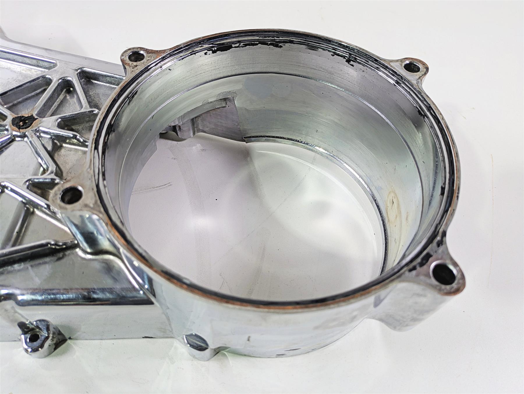 2002 Big Dog Pitbull Chrome Inner Primary Drive Clutch Cover {{ shop.shopifyCountryName }} - Mototech271