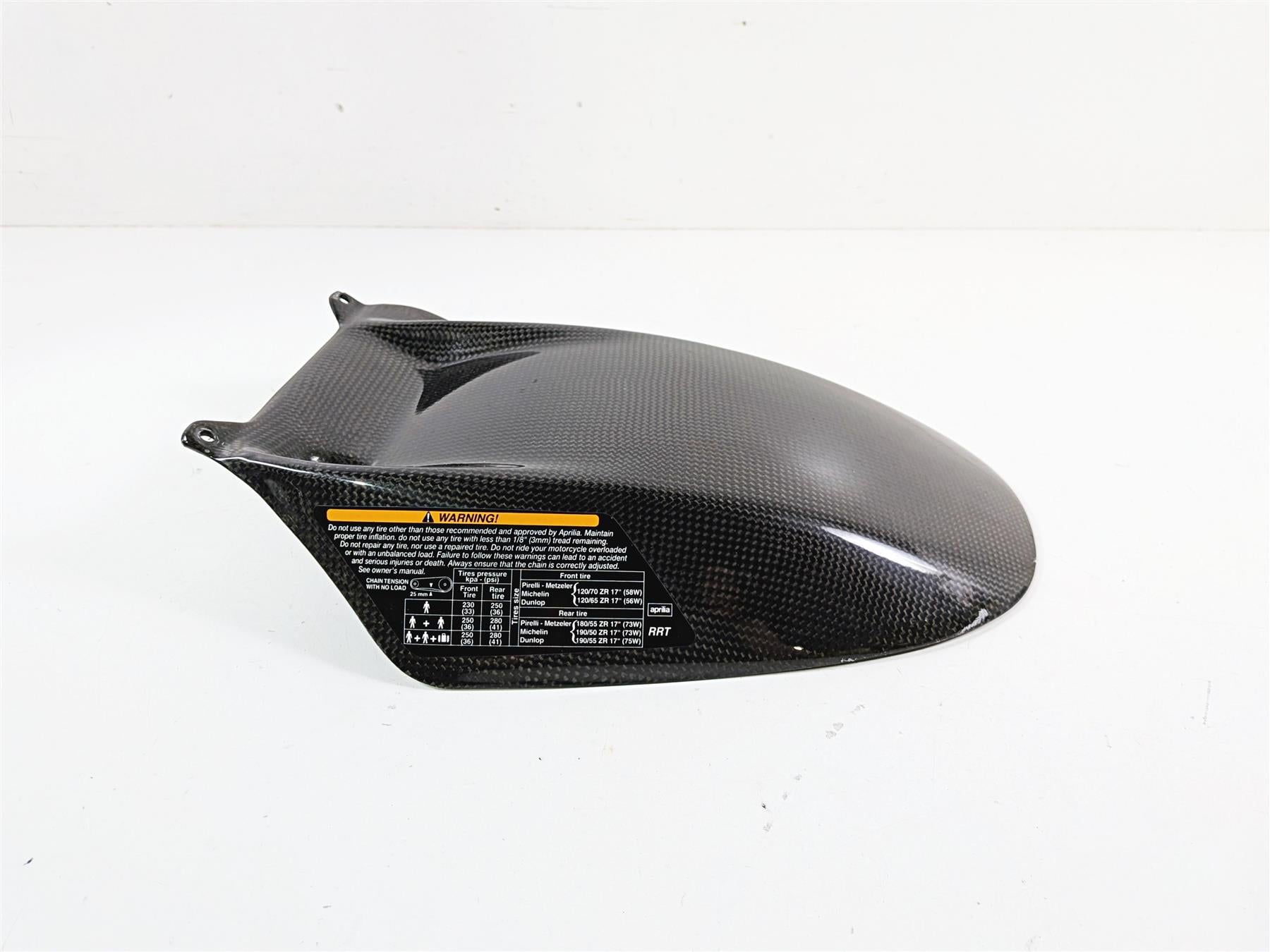 2008 Aprilia RSVR 1000 Factory Carbon Fiber Rear Fender Mud Guard 8156165 {{ shop.shopifyCountryName }} - Mototech271