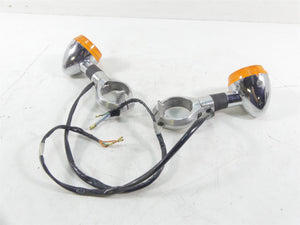 2003 Honda VTX1800R Front Blinker Turn Signal Lights & Clamp Set 33400-MBH-672 | Mototech271