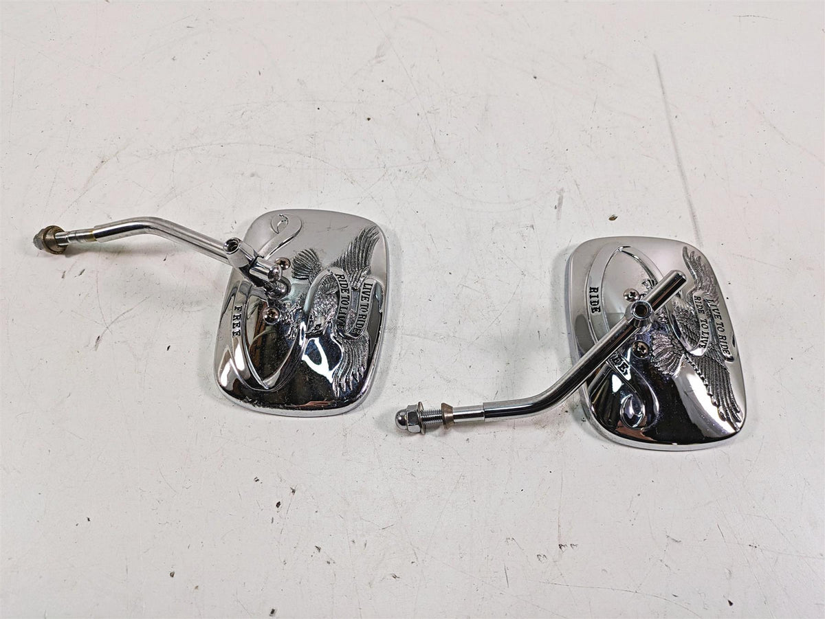 2006 Harley Softail FXSTSI Springer Live To Ride Chrome Mirror Set 91845-03B {{ shop.shopifyCountryName }} - Mototech271