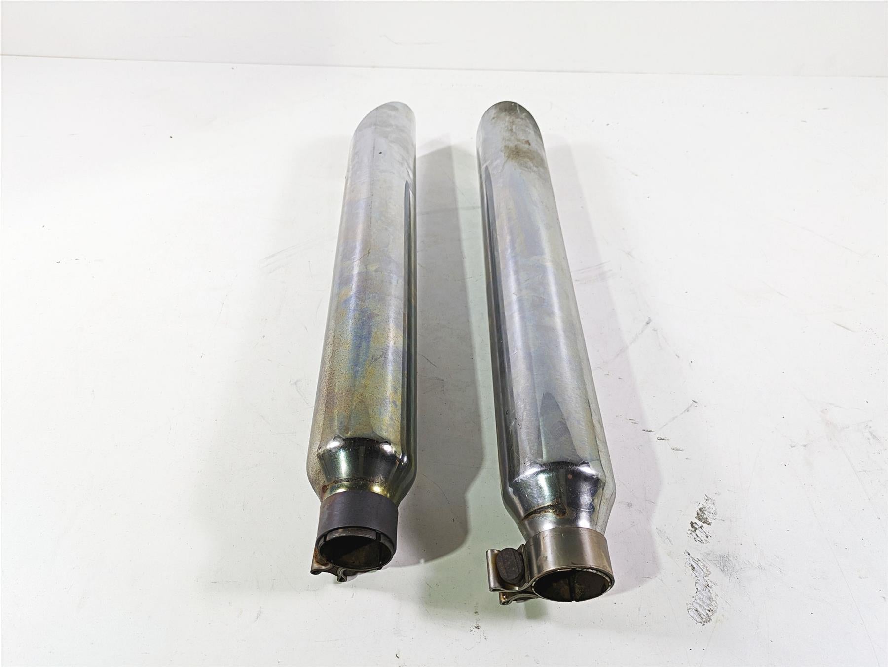 2008 Harley FLSTC Softail Heritage Slip On Slash Cut Exhaust Muffler Set - Read {{ shop.shopifyCountryName }} - Mototech271