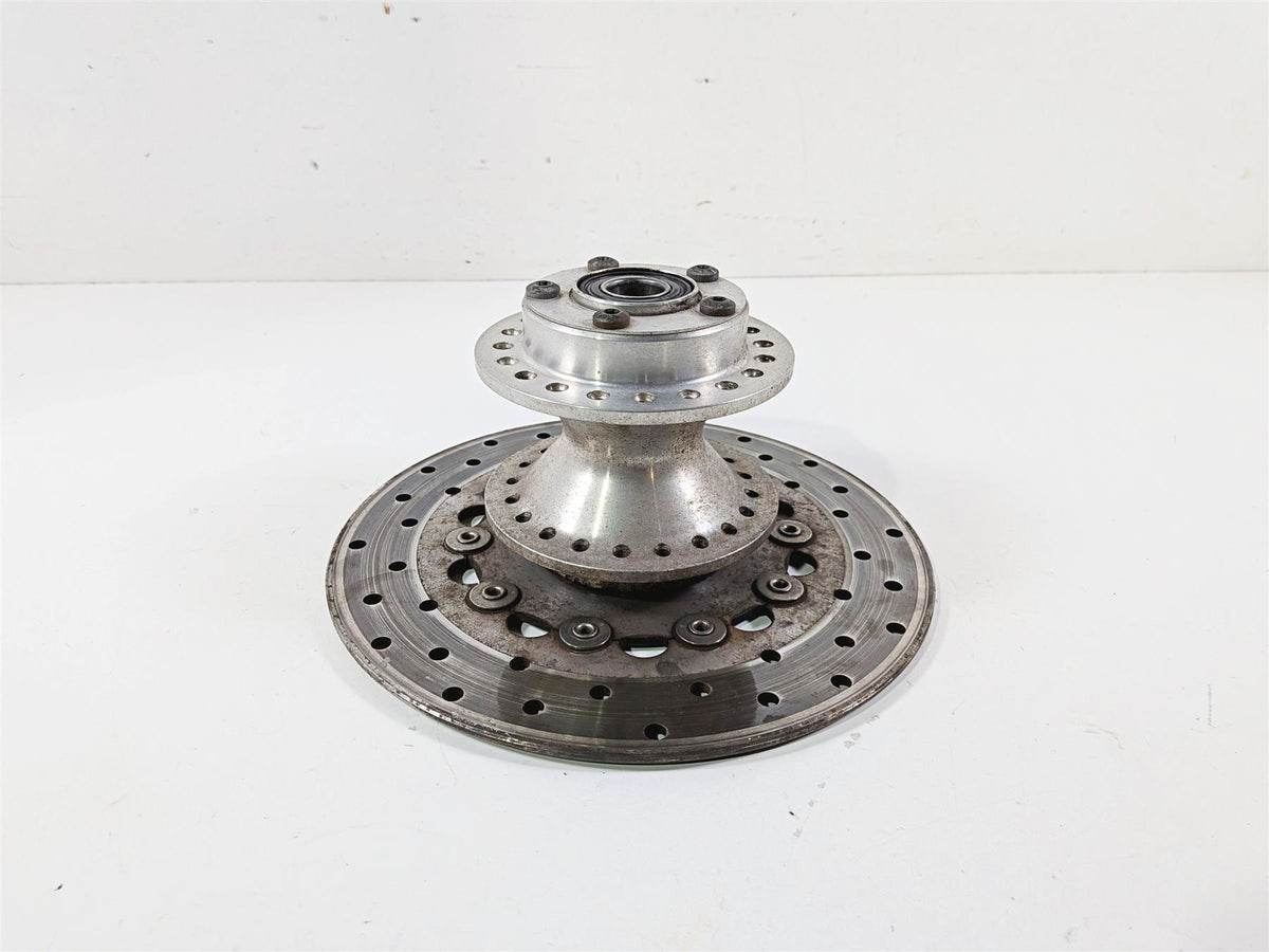 2007 Harley Dyna FXDB Street Bob Front Wheel Hub Spoke 19" + Rotor 43877-06 {{ shop.shopifyCountryName }} - Mototech271