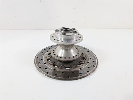 2007 Harley Dyna FXDB Street Bob Front Wheel Hub Spoke 19" + Rotor 43877-06 {{ shop.shopifyCountryName }} - Mototech271