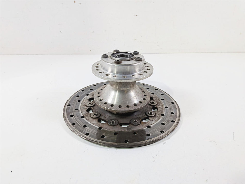 2007 Harley Dyna FXDB Street Bob Front Wheel Hub Spoke 19" + Rotor 43877-06 {{ shop.shopifyCountryName }} - Mototech271