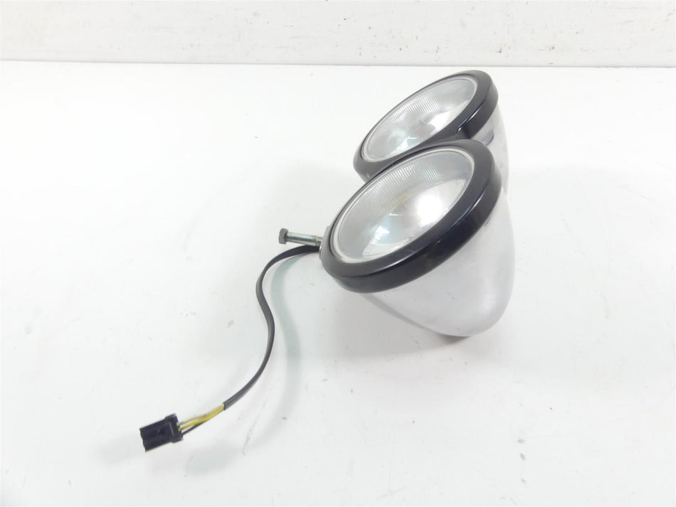 2014 Harley FXDF Dyna Fat Bob Dual Chrome Headlight Head Light Lamp 67700167 {{ shop.shopifyCountryName }} - Mototech271