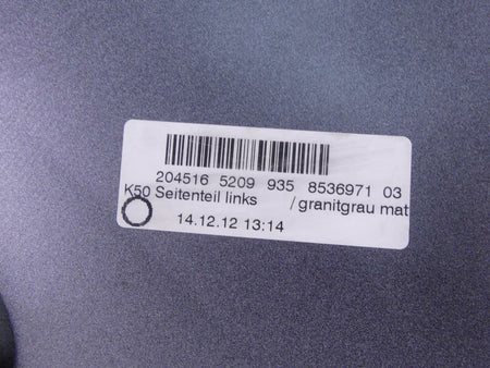 2013 BMW R1200GS GSW K50 Left Tank Side Fairing Cover Granit Gray 46638528669 {{ shop.shopifyCountryName }} - Mototech271