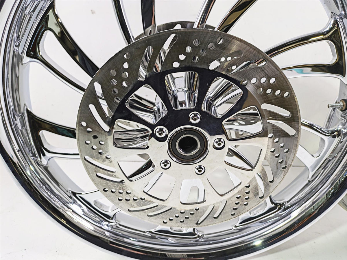 2007 Harley Touring Glide Twisted Vortex Style Chrome Front Rear Wheel Rim 21" & 18" {{ shop.shopifyCountryName }} - Mototech271