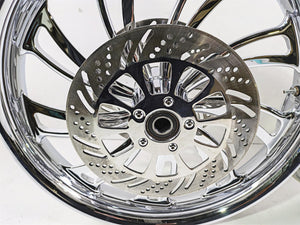 2007 Harley Touring Glide Twisted Vortex Style Chrome Front Rear Wheel Rim 21" & 18" | Mototech271
