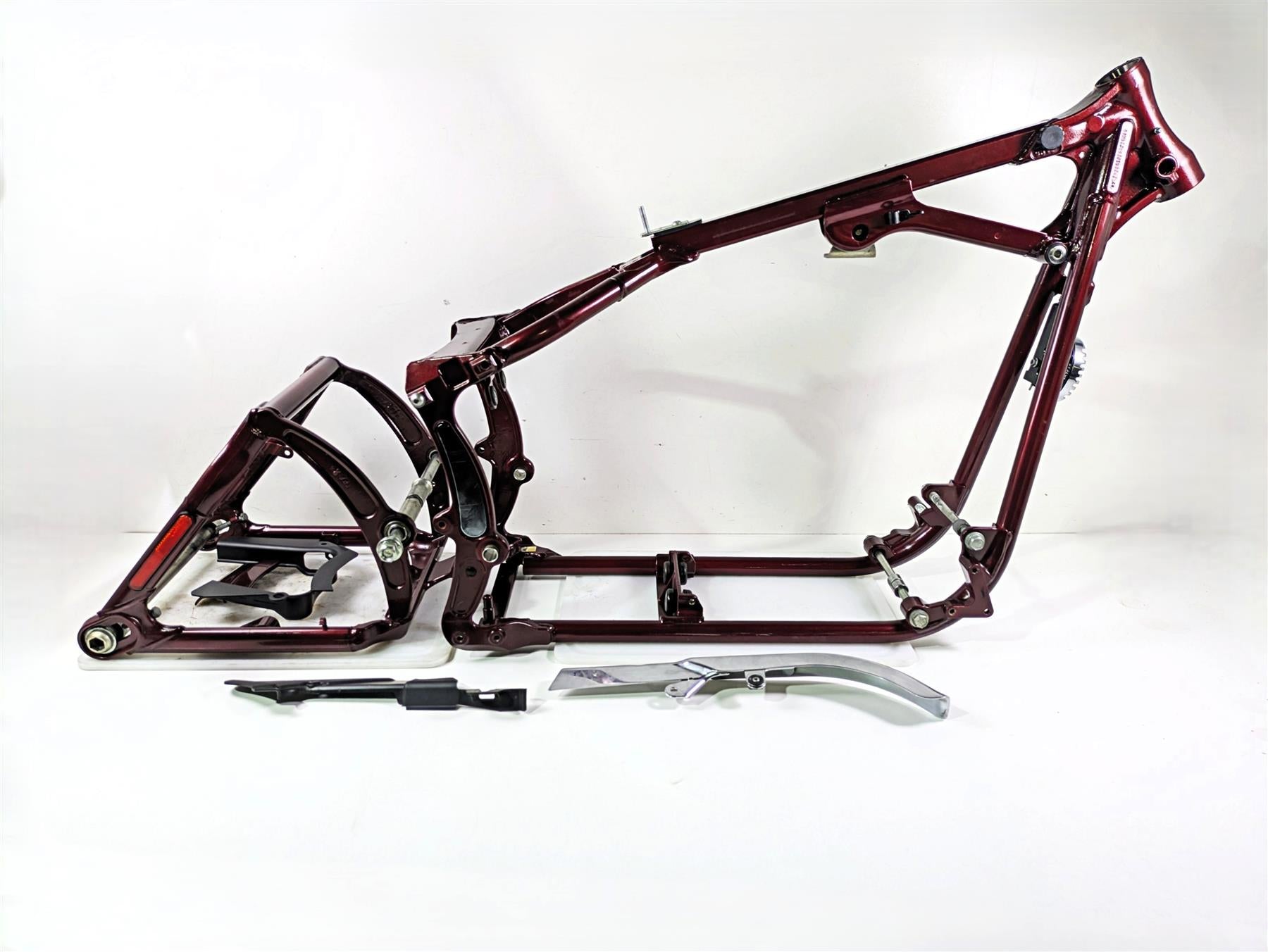 2008 Harley FXCWC Softail Rocker Frame Chassis + Swingarm Red Pearl With Salvage Texas Title 47167-08COZ {{ shop.shopifyCountryName }} - Mototech271