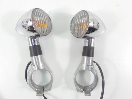 2007 Honda VTX1800 T1 Front Chrome Blinker Turn Signal & Clamp Set 33400-MCV-R11 {{ shop.shopifyCountryName }} - Mototech271