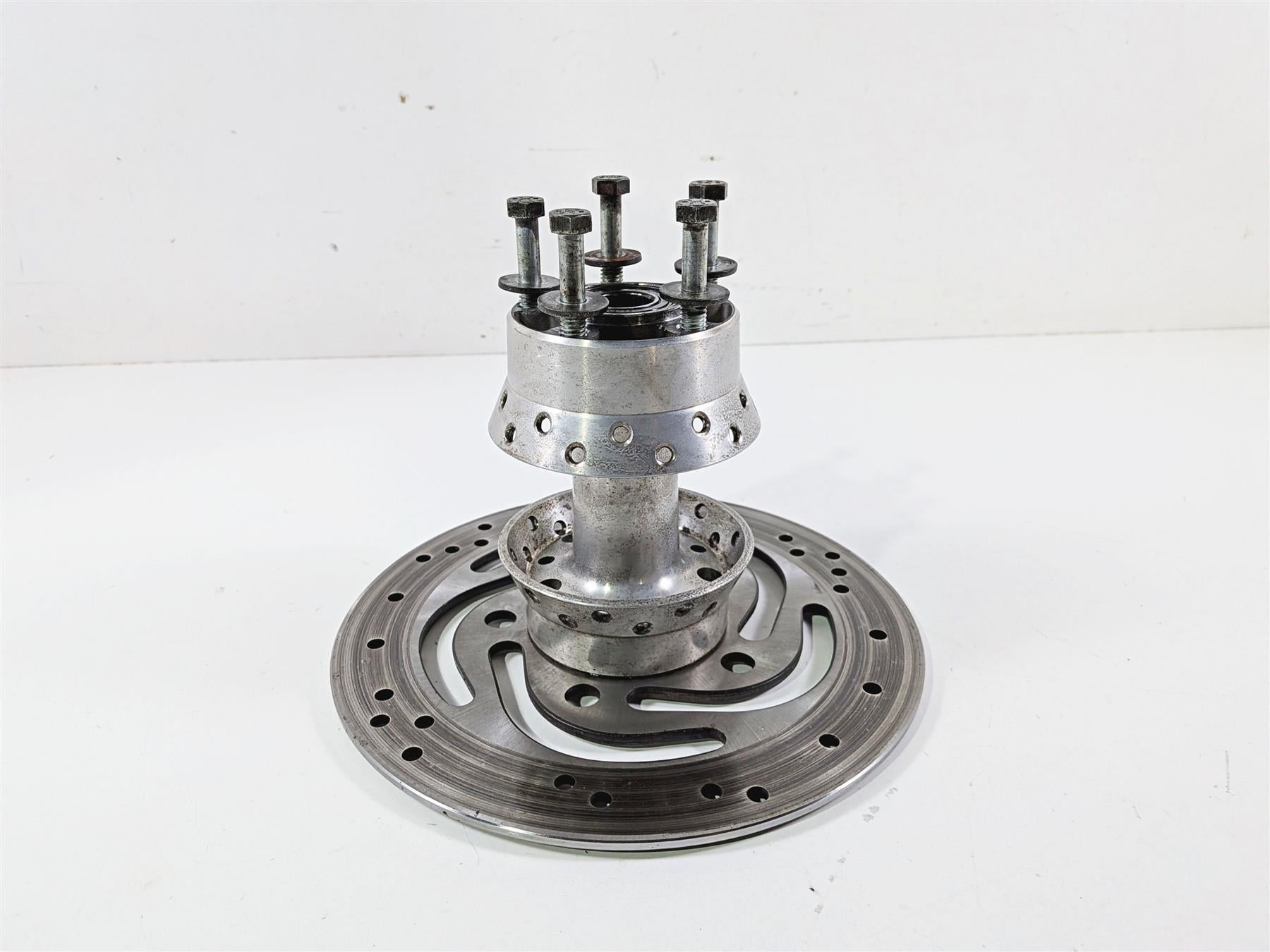 2007 Harley Dyna FXDB Street Bob Rear Wheel Hub Spoke 17" + Rotor 40979-06B {{ shop.shopifyCountryName }} - Mototech271