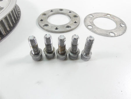 1999 Harley FXSTS Softail Springer Rear Chrome Cross Drive Pulley 65T 1 1/8" {{ shop.shopifyCountryName }} - Mototech271