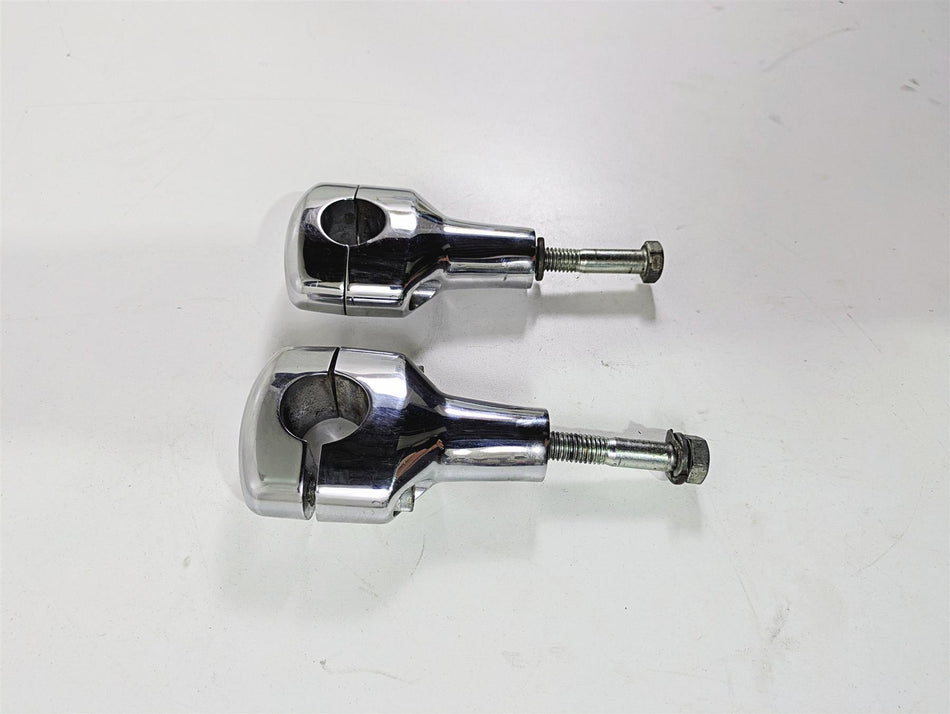 2008 Harley FXCWC Softail Rocker Oem Chrome Fat Bar 3.6" Riser Set 56916-07 {{ shop.shopifyCountryName }} - Mototech271
