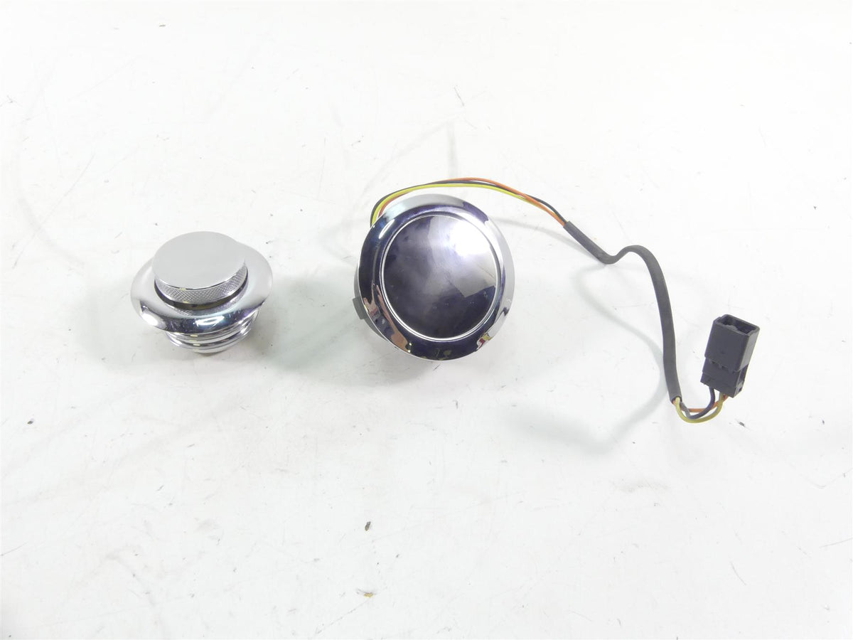 2008 Harley Softail FXSTB Night Train Chrome Pop Up Fuel Gauge Cap Set 62823-08D {{ shop.shopifyCountryName }} - Mototech271
