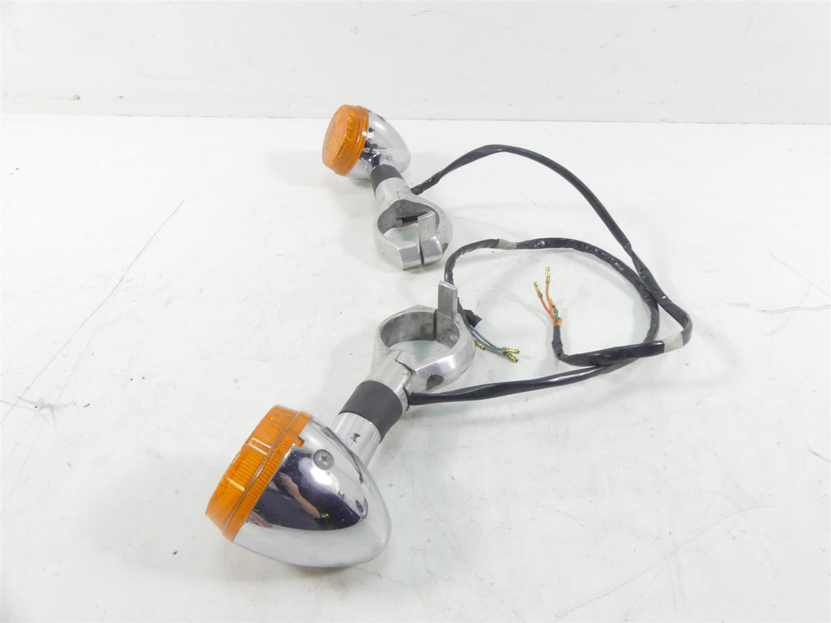 2003 Honda VTX1800R Front Blinker Turn Signal Lights & Clamp Set 33400-MBH-672 {{ shop.shopifyCountryName }} - Mototech271