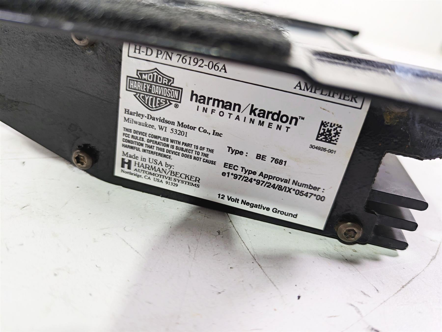 2007 Harley Touring FLHTCU SE CVO E-Glide Harman Kardon Amplifier Amp 76192-06A {{ shop.shopifyCountryName }} - Mototech271