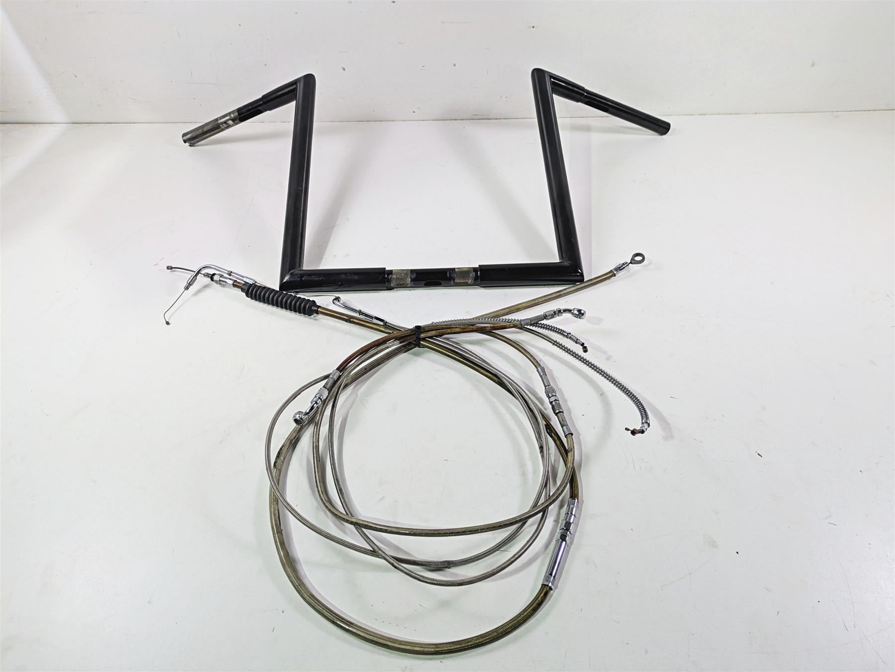 1998 Harley Touring FLHRCI Road King 16" Apehanger Handlebar & Lines Cables Set {{ shop.shopifyCountryName }} - Mototech271