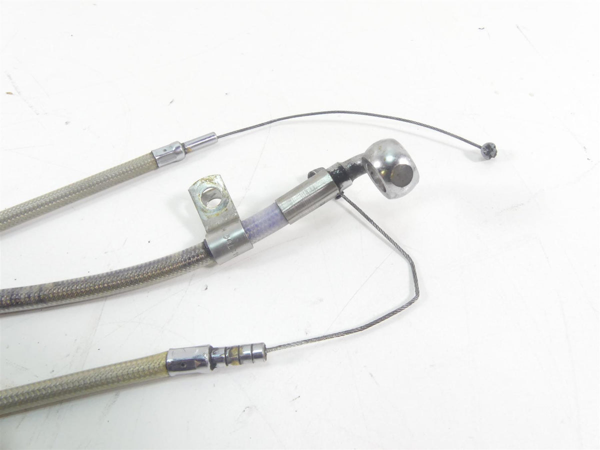 Big Twin Harley Dyna Softail for 19" Ape Hanger Throttle Cable & Brake Line Set {{ shop.shopifyCountryName }} - Mototech271