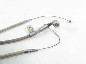 Big Twin Harley Dyna Softail  for 19" Ape Hanger Throttle Cable & Brake Line Set | Mototech271
