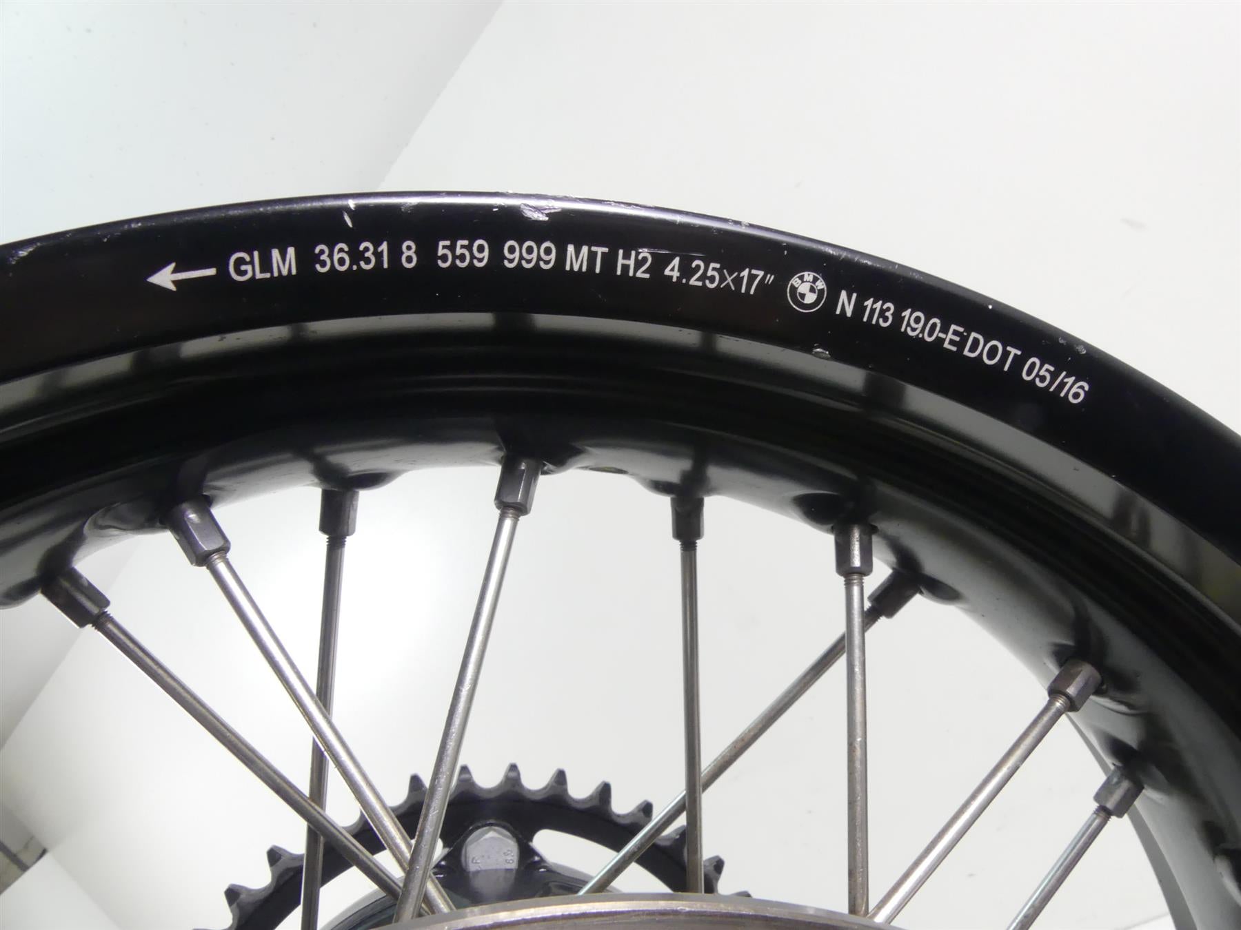 2017 BMW F800GS K72 Straight Rear Wheel Rim 17x4.25 36317719727 36318564177 {{ shop.shopifyCountryName }} - Mototech271