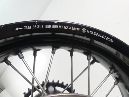 2017 BMW F800GS K72 Straight Rear Wheel Rim 17x4.25 36317719727 36318564177 {{ shop.shopifyCountryName }} - Mototech271