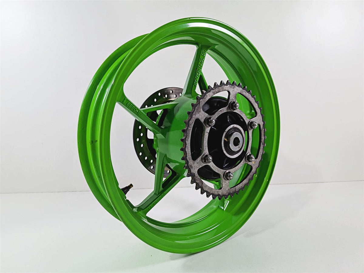 2024 Kawasaki EX500 Ninja 40th An. Strght Green Rear Wheel Rim 17x4 41073-0753 {{ shop.shopifyCountryName }} - Mototech271