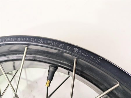 2010 BMW R1200GS K25 Rear Wheel Rim 17x4 Spoke Black Straight 36318553004 {{ shop.shopifyCountryName }} - Mototech271