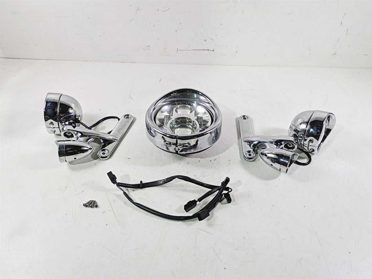 2011 Harley Touring FLHTCUSE CVO E-Glide Front Spot Head Light Blinkers 69560-06 {{ shop.shopifyCountryName }} - Mototech271