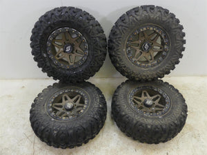 2016 Yamaha YXZ1000 R EPS SE Sedona Split 6 Beadlock Wheel Rim 14x7 4x115 Set