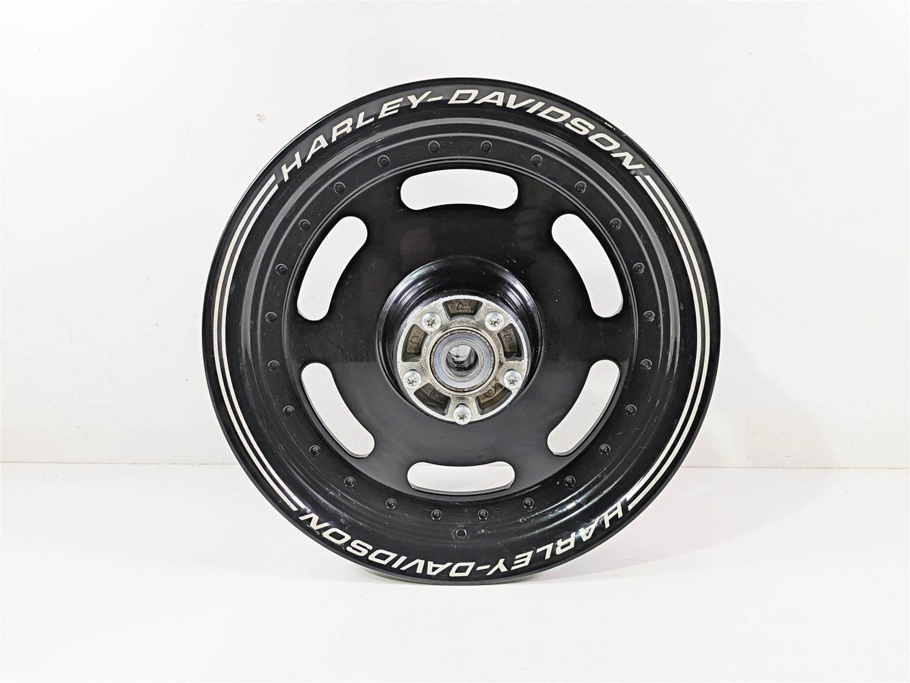 2014 Harley FXDF Dyna Fat Bob Front Wheel Rim 16x3 Black Straight 43300254 {{ shop.shopifyCountryName }} - Mototech271
