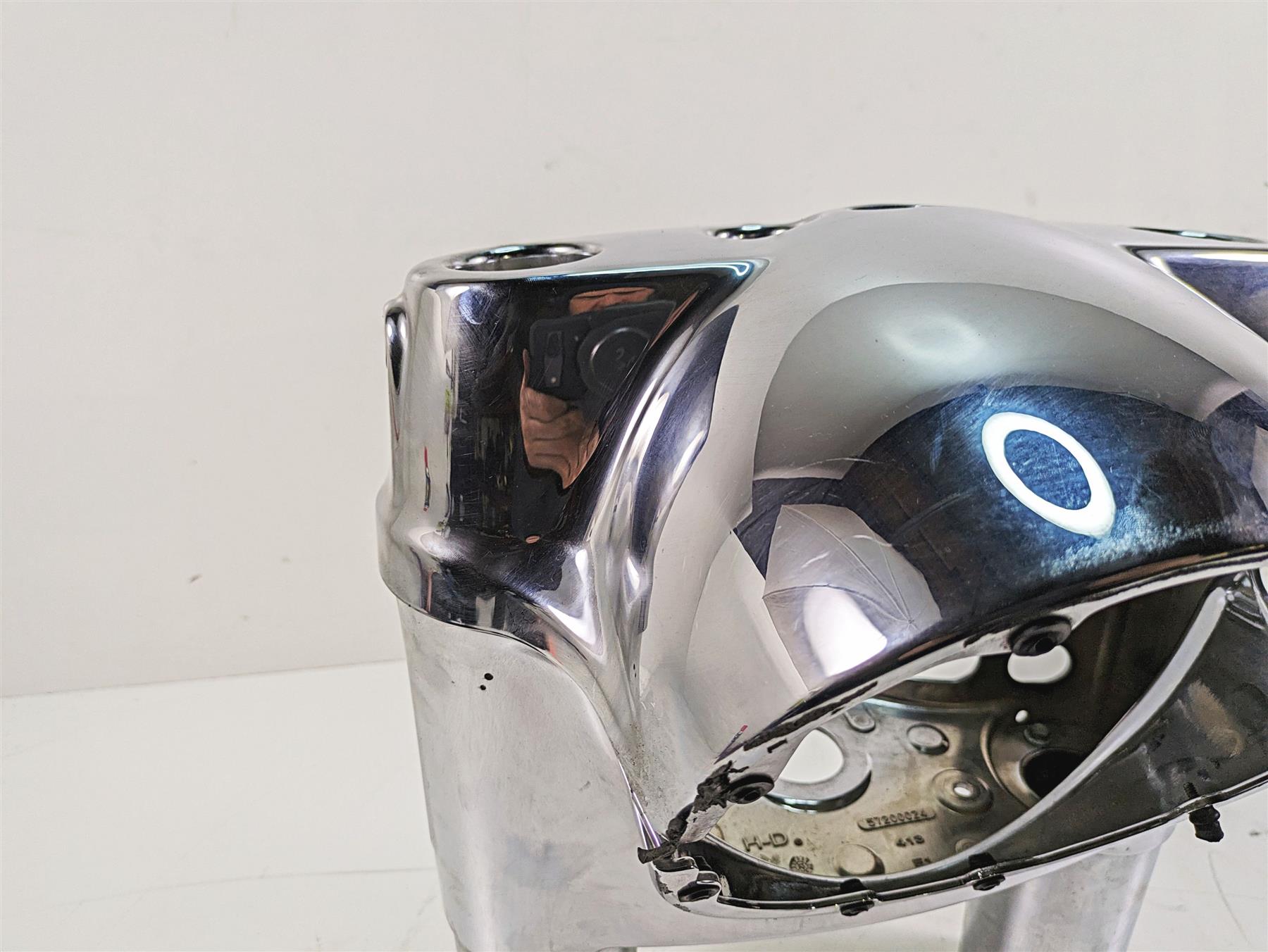 2012 Harley FLD Dyna Switchback Chrome Headlight Head Light Nacelle Set 61400078 {{ shop.shopifyCountryName }} - Mototech271