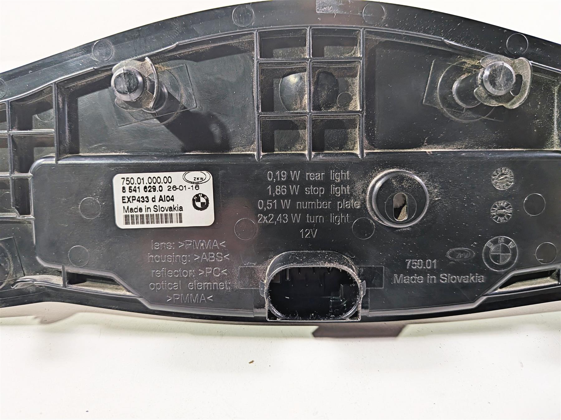 2016 BMW R1200RT RT RTW K52 Taillight Tail Light Lamp 63218541629 {{ shop.shopifyCountryName }} - Mototech271