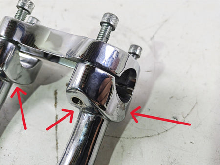 2004 Harley Softail FLSTF Fat Boy Handlebar Riser Holder Set 56567-86B {{ shop.shopifyCountryName }} - Mototech271