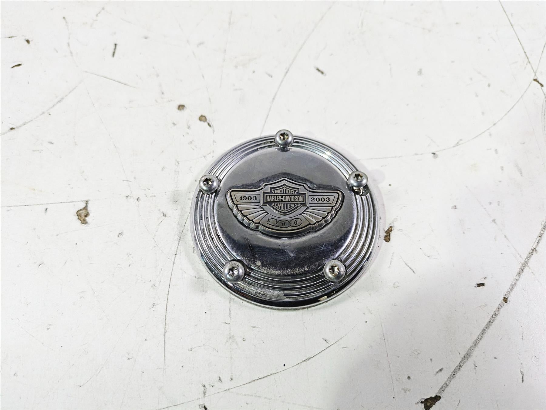 2003 Harley Touring FLHTCUI E-Glide 100th Chrome Cam Camshaft Cover 32536-03 {{ shop.shopifyCountryName }} - Mototech271