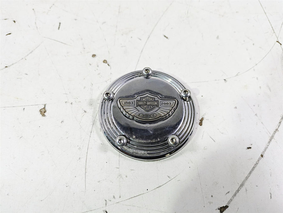 2003 Harley Touring FLHTCUI E-Glide 100th Chrome Cam Camshaft Cover 32536-03 {{ shop.shopifyCountryName }} - Mototech271