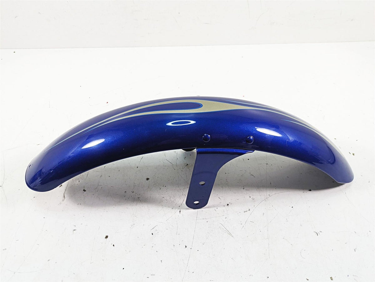 2009 Harley FXCWC Softail Rocker C Front Fender Flame Blue Pearl Deluxe 60158-08 {{ shop.shopifyCountryName }} - Mototech271