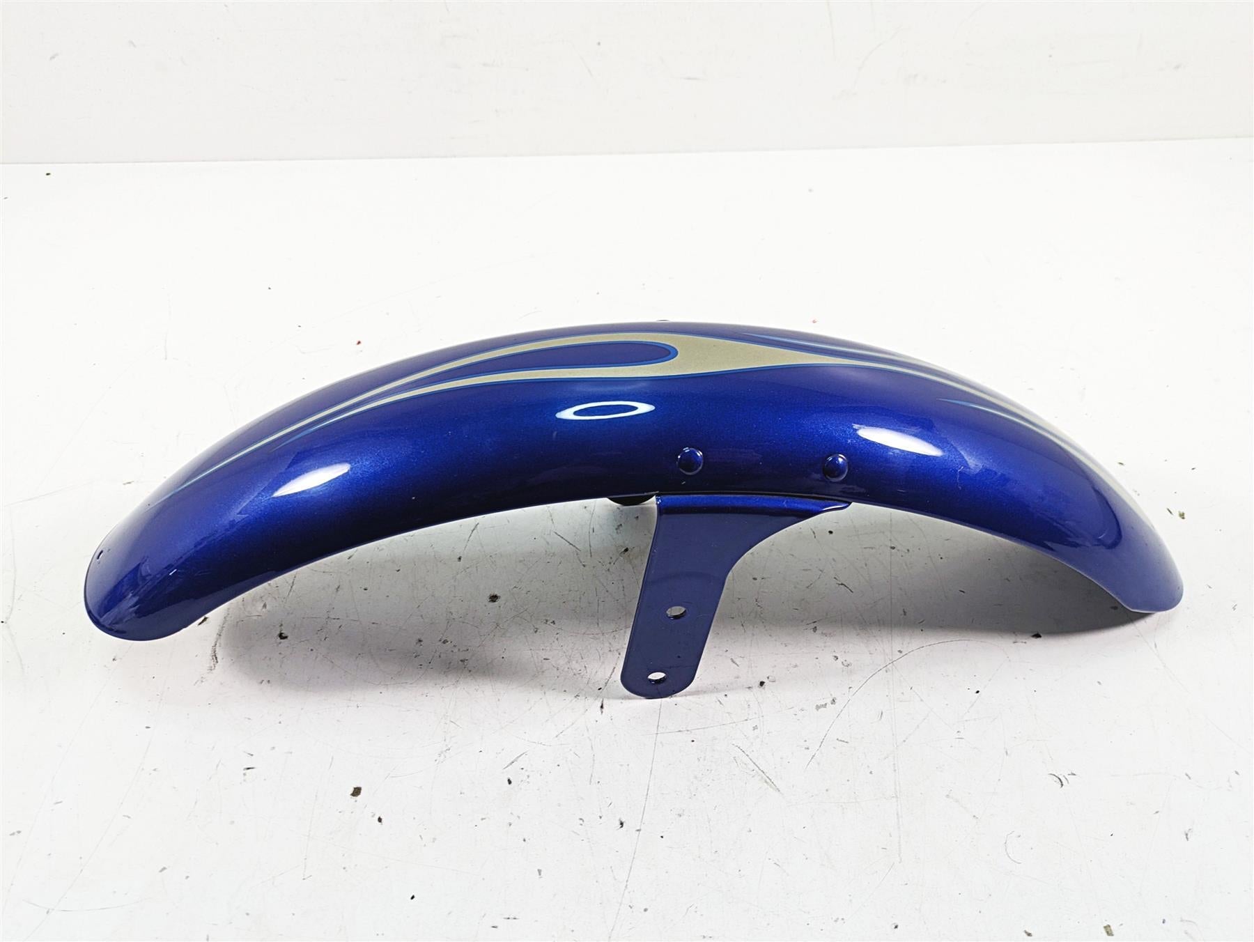 2009 Harley FXCWC Softail Rocker C Front Fender Flame Blue Pearl Deluxe 60158-08 {{ shop.shopifyCountryName }} - Mototech271
