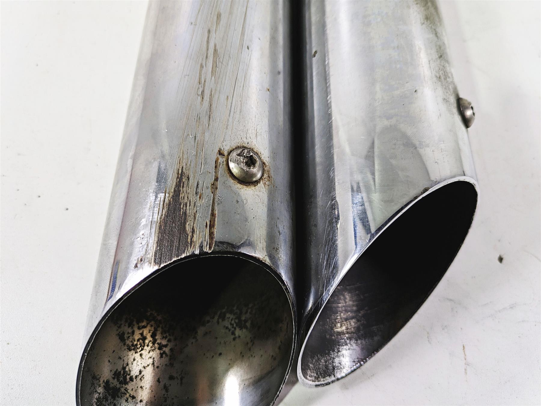 2008 Harley FLSTC Softail Heritage Slip On Slash Cut Exhaust Muffler Set - Read {{ shop.shopifyCountryName }} - Mototech271