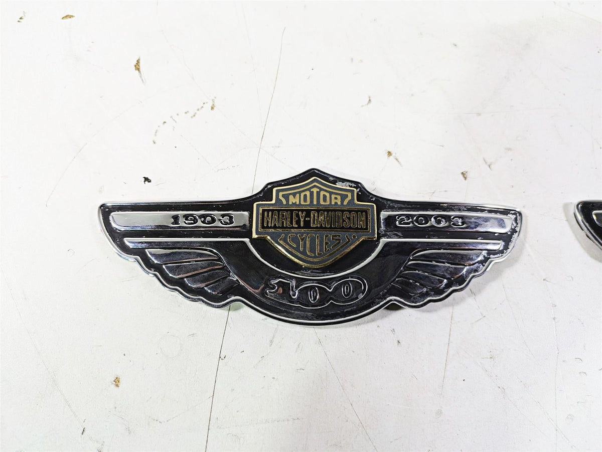 2003 Harley Softail FXSTDI Deuce 100th Fuel Tank Emblem Set 62236-03 62237-03 {{ shop.shopifyCountryName }} - Mototech271