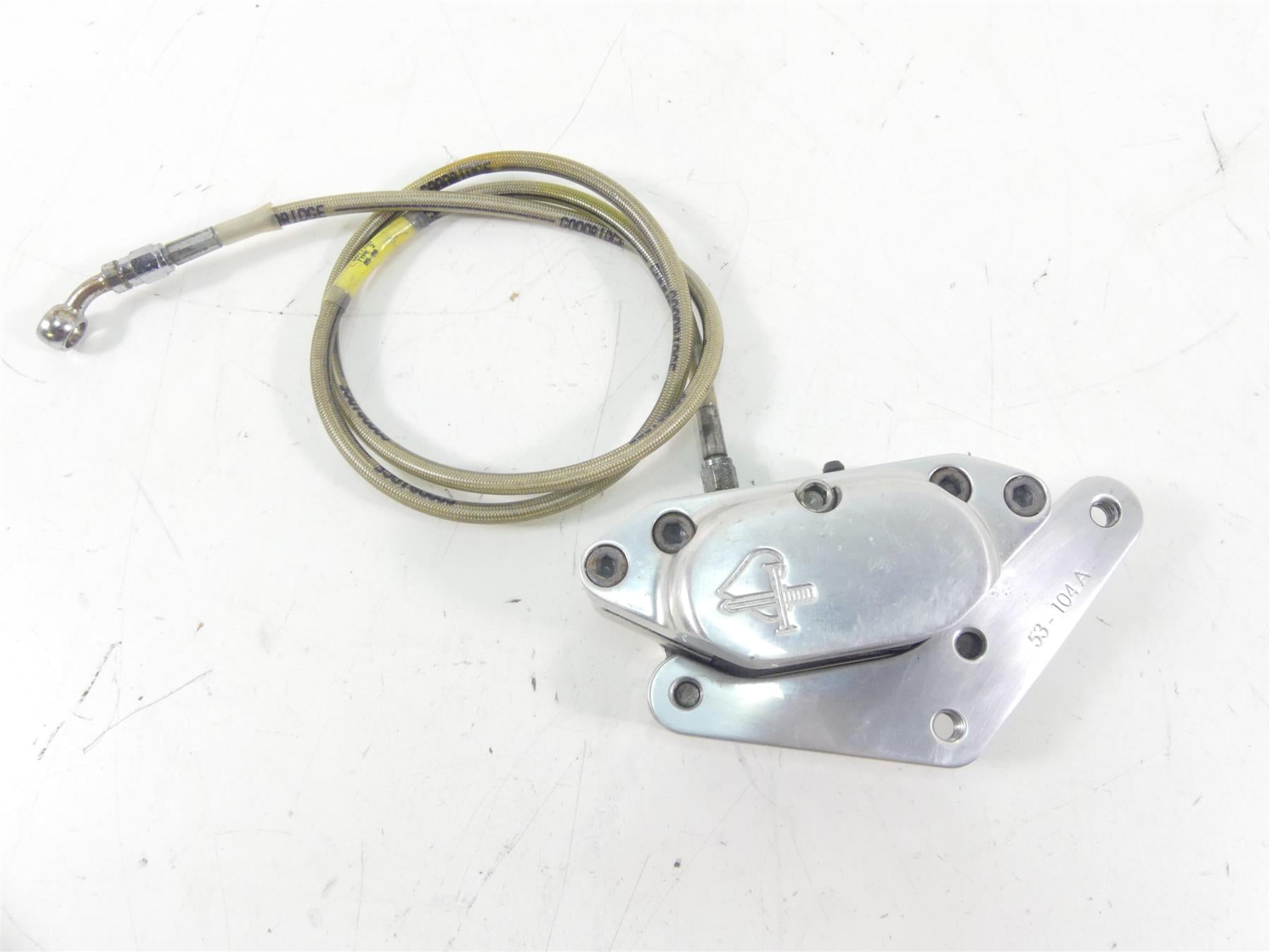 2001 Indian Centennial Scout Front Brake Caliper & Mount & Line 53-176