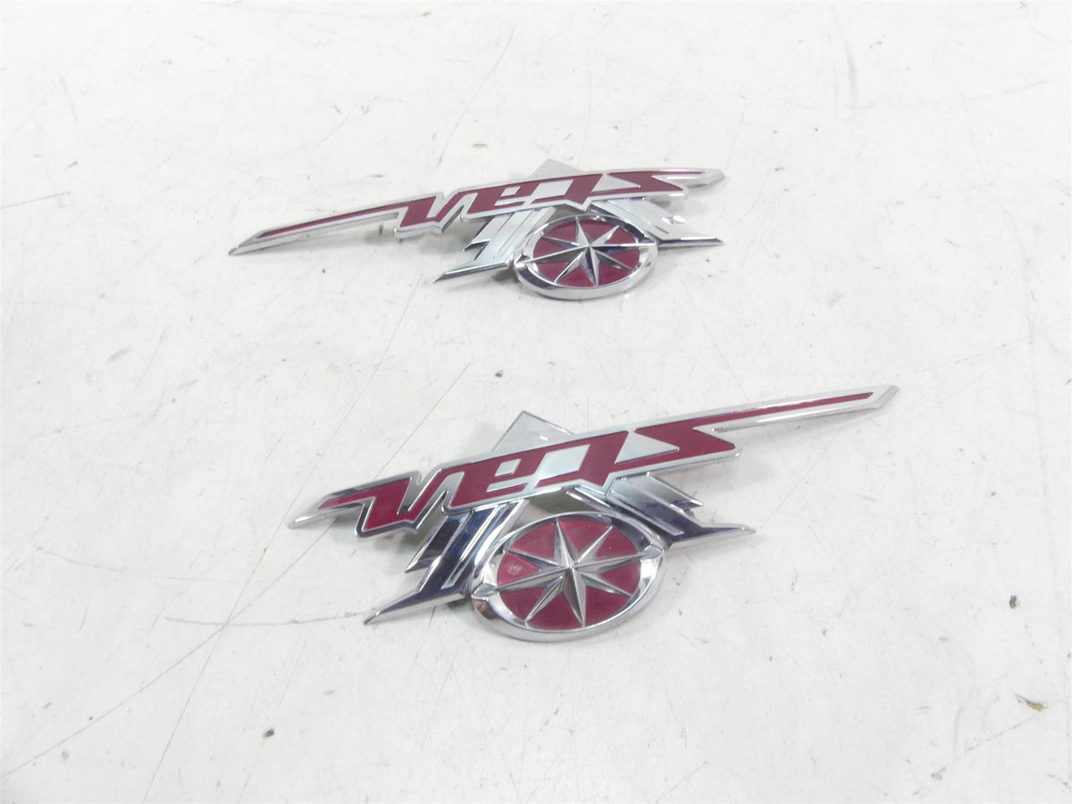 2002 Yamaha XVS1100 V-Star Fuel Gas Petrol Tank Emblem Set 5KS-2416B-10-00 {{ shop.shopifyCountryName }} - Mototech271