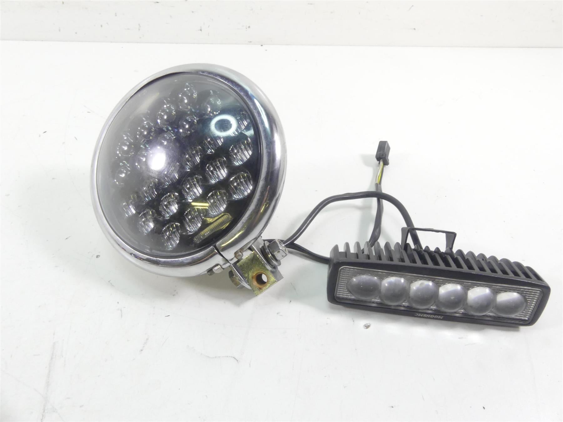 2004 Harley FXDWGI Dyna Wide Glide MoonsMC Led Headlight + Led Bar {{ shop.shopifyCountryName }} - Mototech271