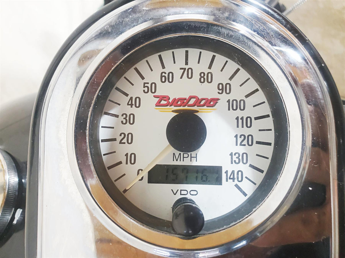 2002 Big Dog Pitbull Speedometer Gauge & Mount Tank Panel Set 15K {{ shop.shopifyCountryName }} - Mototech271