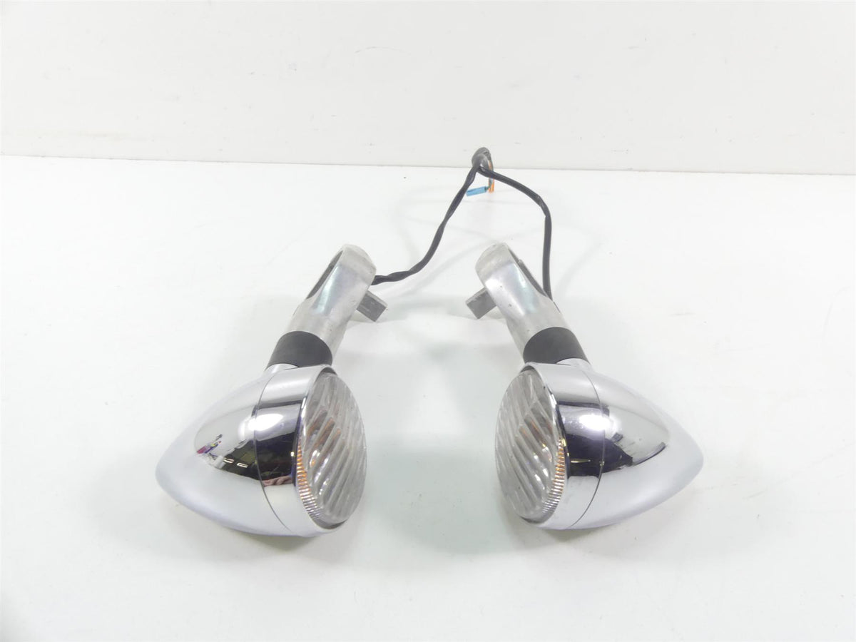 2007 Honda VTX1800 T1 Front Chrome Blinker Turn Signal & Clamp Set 33400-MCV-R11 {{ shop.shopifyCountryName }} - Mototech271