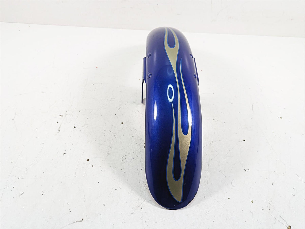 2009 Harley FXCWC Softail Rocker C Front Fender Flame Blue Pearl Deluxe 60158-08 {{ shop.shopifyCountryName }} - Mototech271
