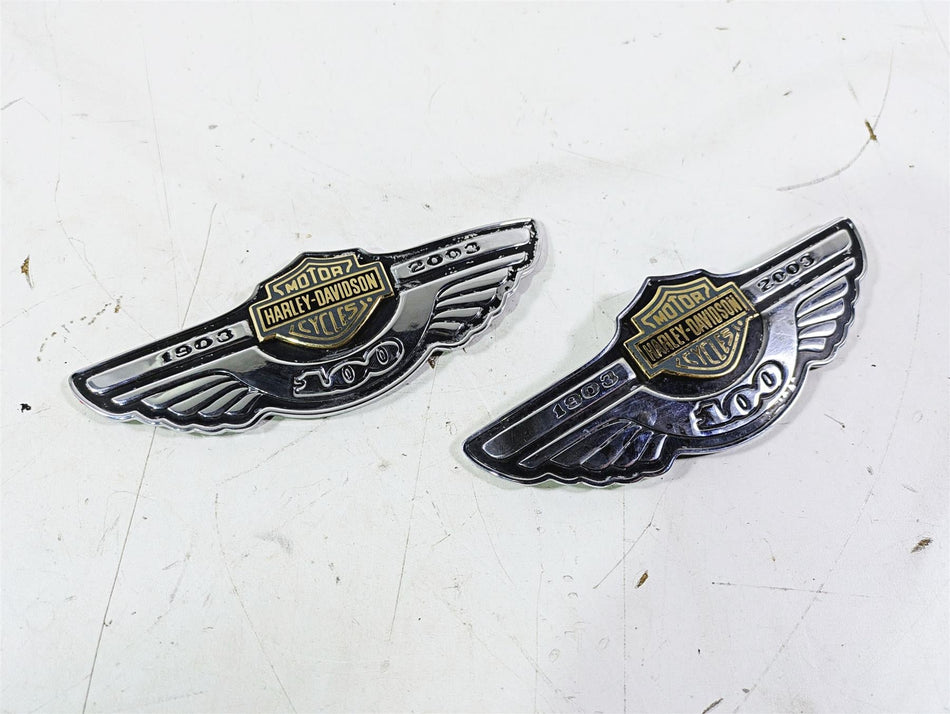 2003 Harley Softail FXSTDI Deuce 100th Fuel Tank Emblem Set 62236-03 62237-03 {{ shop.shopifyCountryName }} - Mototech271