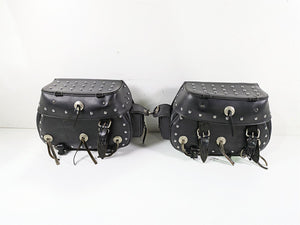 2002 Indian Spirit Deluxe Studded Leather Saddlebag & Mount & Keys Set READ